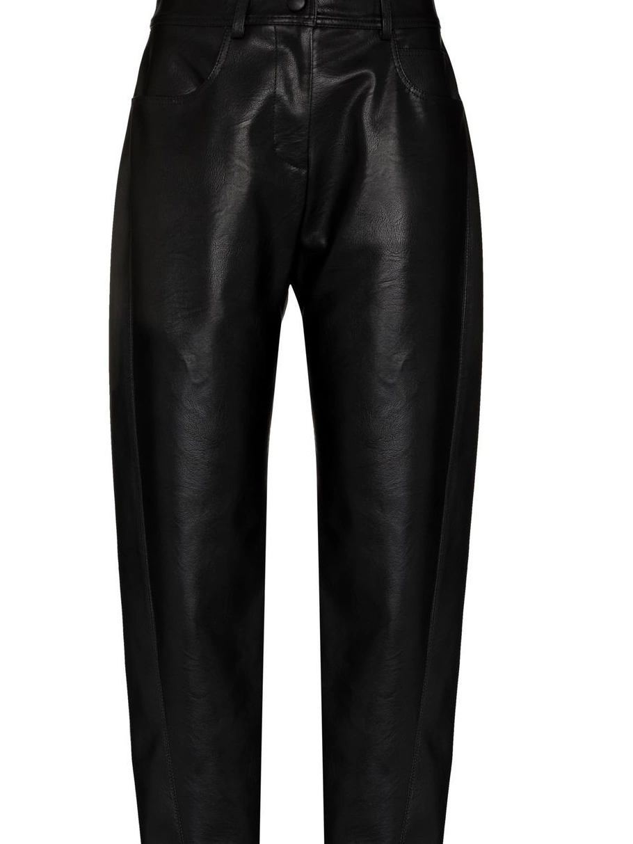 Affordable McCartney trousers Stella faux-leather straight-leg Women 0805